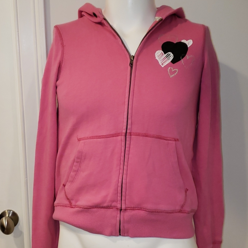 Used Women's Pink zip up sweatshirt hoodie medium - Picture 2 of 7